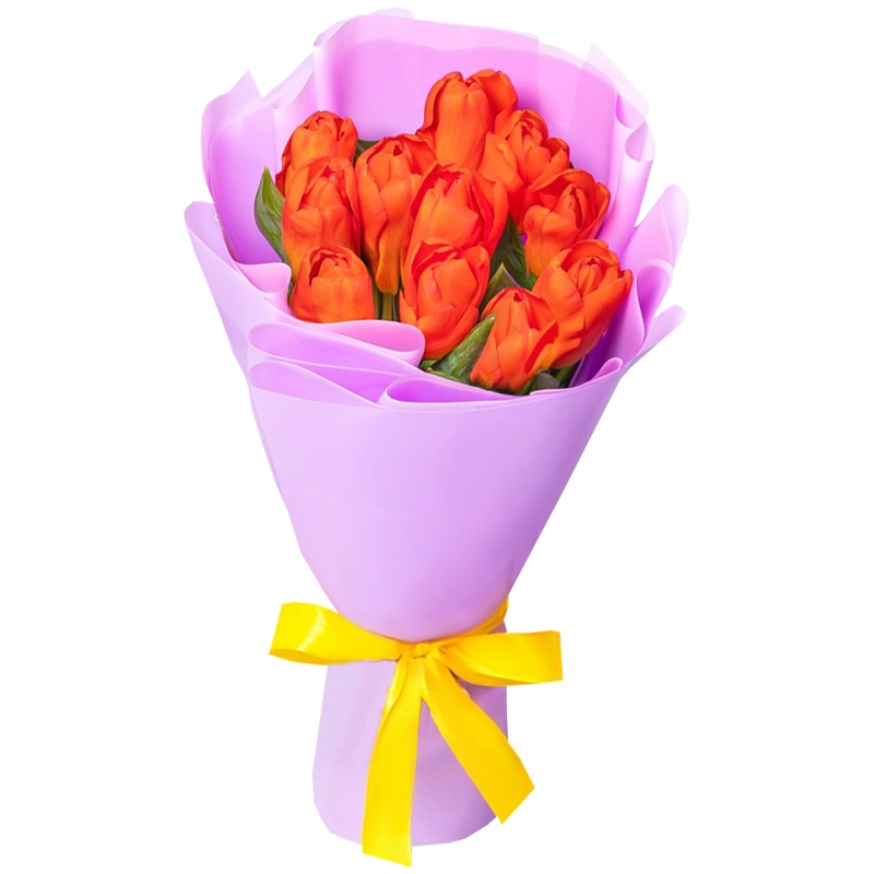 Букет из 11 оранжевых тюльпанов